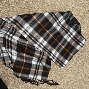 Brown and orange plaid scarf